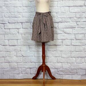Anthropologie Knitted Dove Brown Cotton Mini Skirt